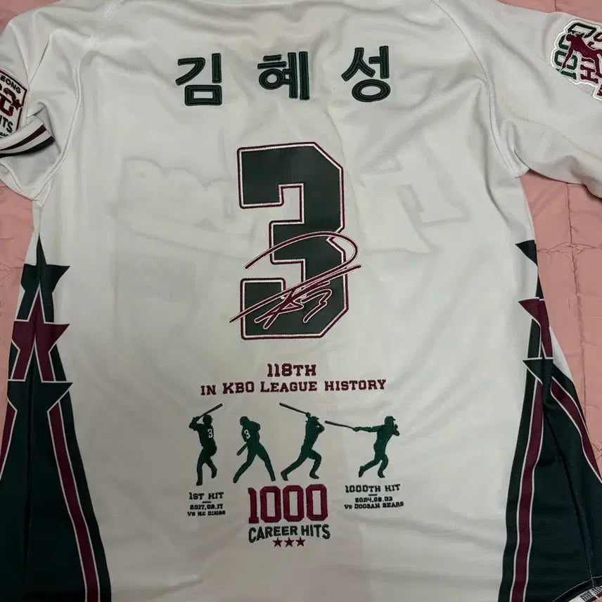 [BUNJANG] Kim Hye-seong 1000-Hit Commemorative KBO Baseball Jersey (Size M) / 김혜성 1000안타 유니폼 kbo m(95)