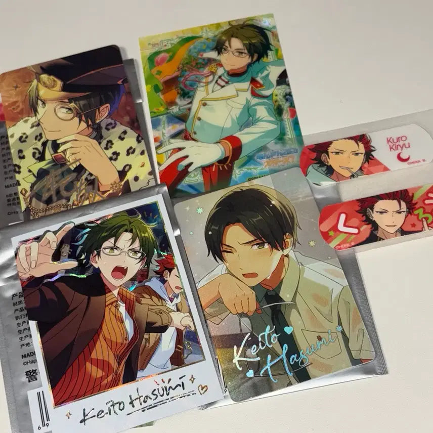 [BUNJANG] Ensemble Stars Kento Photocard & Kuro Band-aid Sticker Bundle Set / 앙스타 케이토 포토카드, 쿠로 반창고 스티커 일괄