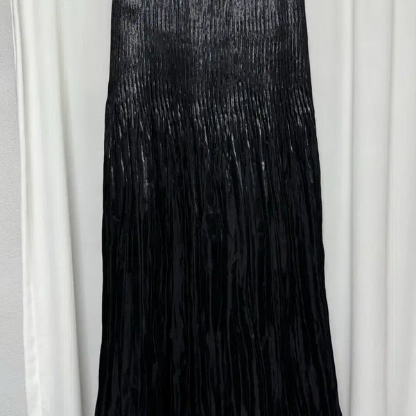 [BUNJANG] CESSORIE Black Pleated Long Skirt (Size M) / CESSORIE 블랙 플리츠 롱 스커트 M