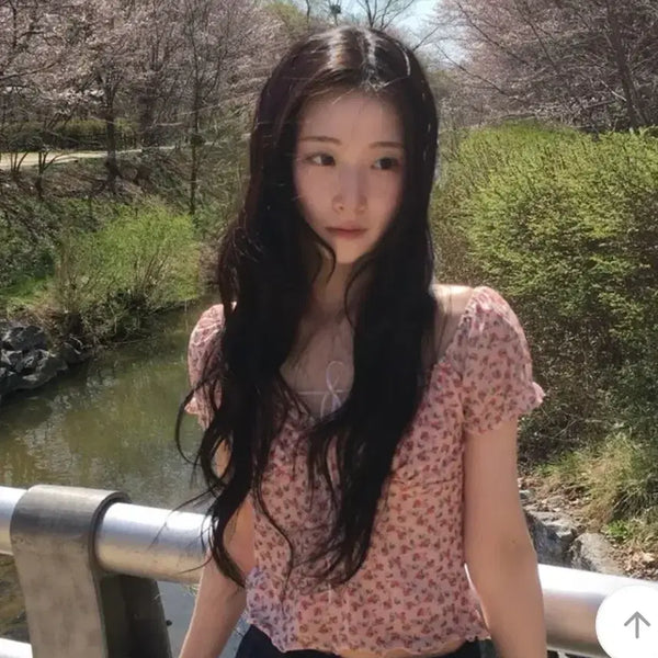 [BUNJANG] Dayvin Flower Pink Blouse / 새상품) 데이빈 플라워 핑크 블라우스