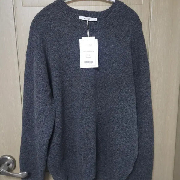 [BUNJANG] KIMUER Soft Texture Semi Oversized Daily Knit Charcoal / 키뮤어 소프트 텍스쳐 세미 오버핏 데일리 니트 m 차콜