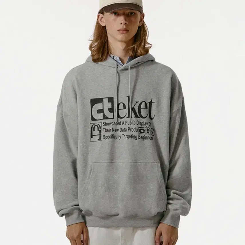 [BUNJANG] Teket Plan Hoodie Gray / [L] 테켓 Teket Plan Hoodie Gray 후드티 후드