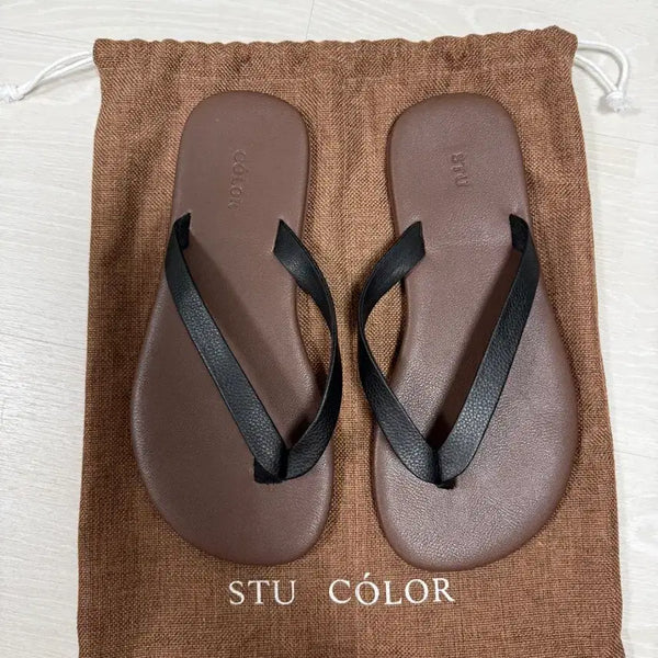 [BUNJANG] STU COLOR Flip Flops Brown (Size 41) / STU COLOR 플립플랍 brown(41)