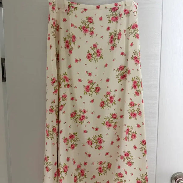 [BUNJANG] Labamba Room Vintage Rose Skirt (Cream/L) / 라밤바룸 빈티지 로즈 스커트(크림/L)