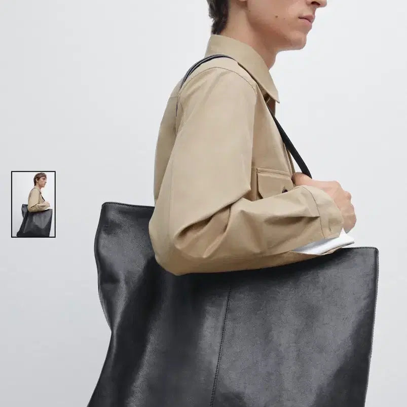[BUNJANG] Massimo Dutti Nappa Leather Tote Bag / 마시모두띠 나파 레더 토트백