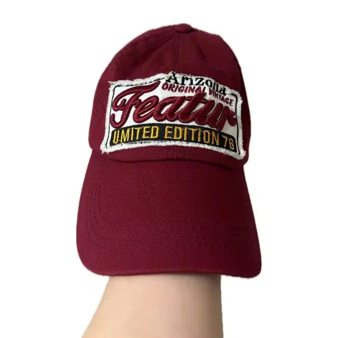 [BUNJANG] Fatal Leather Patch Edition 78 Ball Cap Burgundy / 페이탈 가죽 패치 에디션 78 볼캡 버건디