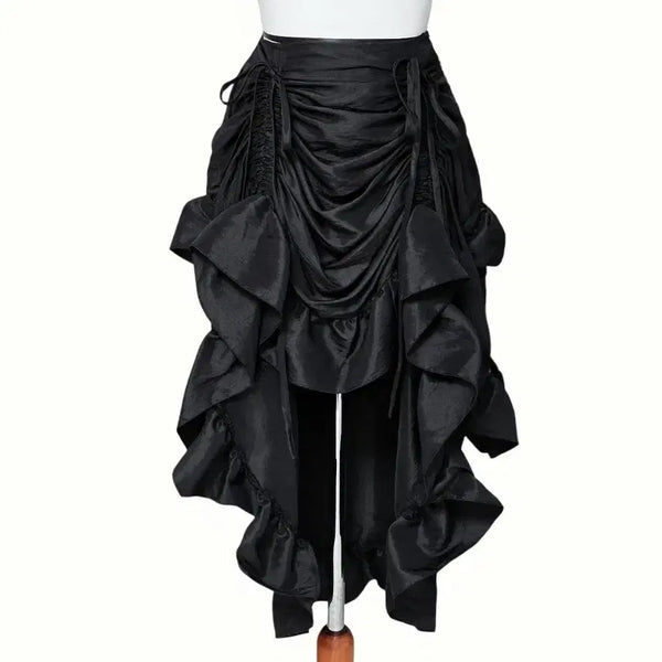 [BUNJANG] 3 TIMES Black Collection Satin Shirring Skirt / 쓰리타임즈 블랙 컬렉션 새틴 셔링 스커트