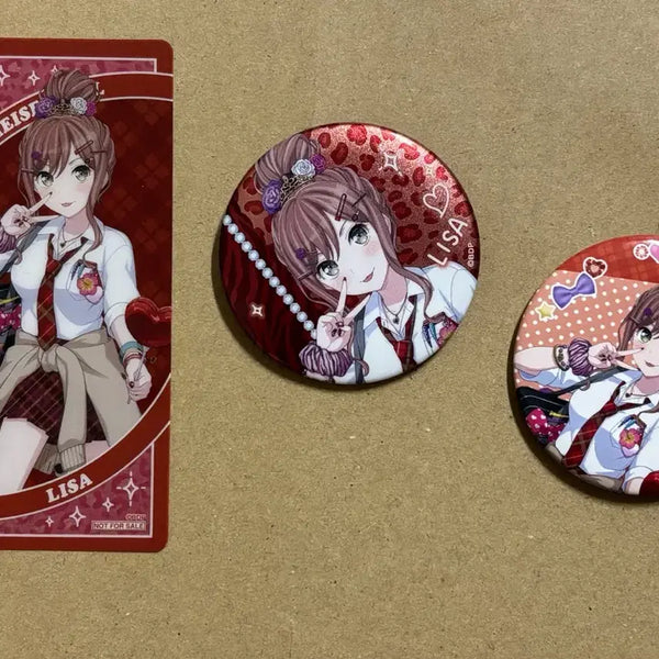 [BUNJANG] BanG Dream! Risa Minato Galification Series Can Badge & Bookmark Bundle Set / 뱅드림 리사 갸루화 캔뱃지 책갈피 일괄