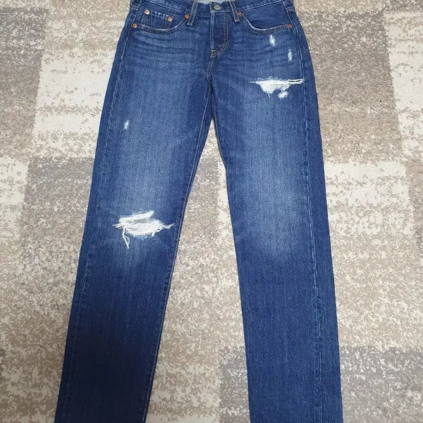 [BUNJANG] Levi's 501T Tapered Distressed Denim Jeans (W25) / [정품] 리바이스 501T 테이퍼드 데미지진 중고 (W25 / 실측 26-27추천)
