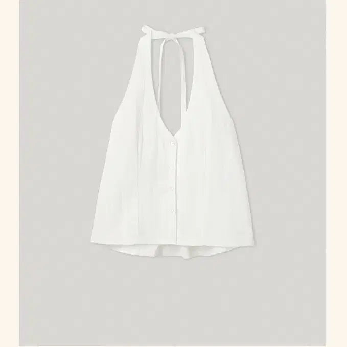 [BUNJANG] Smoothmood Prin Halter Neck Top Ivory / 새상품) 스무드무드 Prin Halter Neck Top Ivory