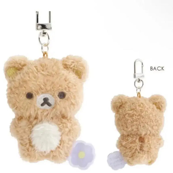 [BUNJANG] Rilakkuma Flower Plush Keychain / 리락쿠마 플라워 뽀글이 인형 키링