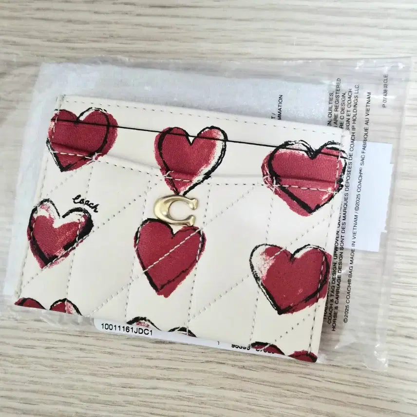 [BUNJANG] Coach Quilted Heart Card Holder / 코치 퀼팅 카드지갑 하트 카드홀더 새상품