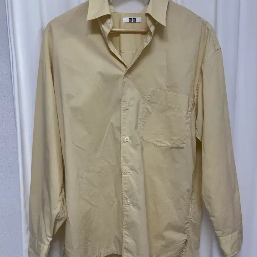[BUNJANG] Uniqlo U Oversized Fit Shirt Yellow M / 유니클로 U 오버핏 셔츠 옐로우 M