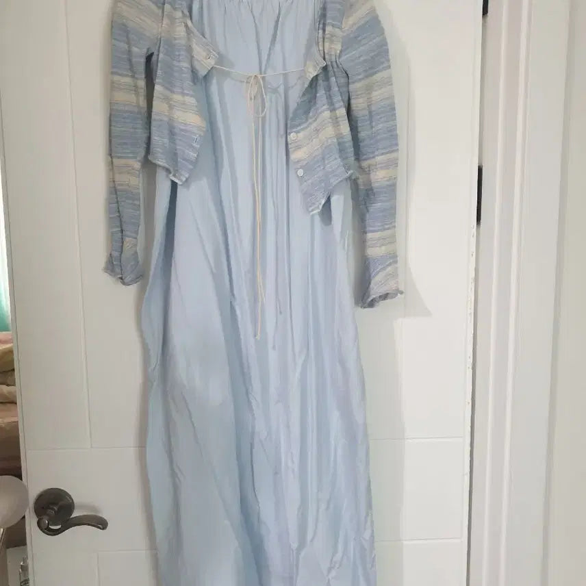 [BUNJANG] Sky Blue Dress + Cardigan Set / (오늘특가) 하늘색 원피스+가디건 2종
