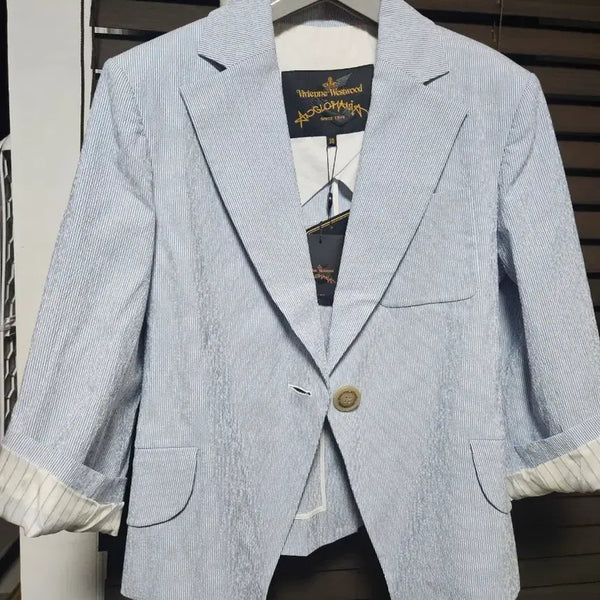 [BUNJANG] Vivienne Westwood Check Jacket Blue / 비비안웨스트우드 체크 자켓 블루