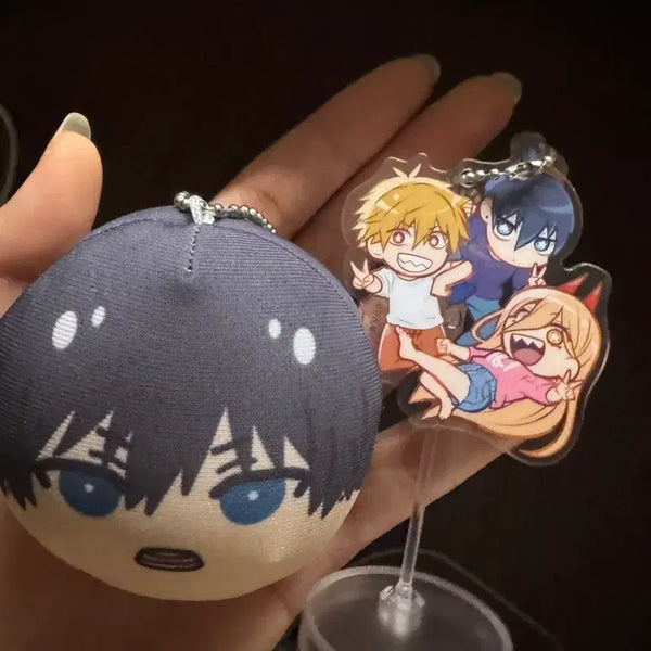 [BUNJANG] Chainsaw Man Aki Manju Plush & Acrylic Keychain Set / 체인소맨 아키 만쥬, 체인소맨 아크릴 키링