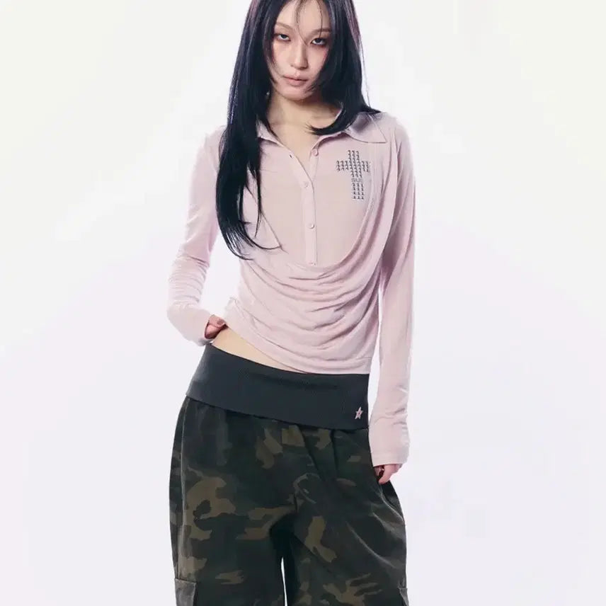 [BUNJANG] SET UP EX SHEER LAYERED SHIRT LIGHT PINK / 셋업이엑스이 SHEER LAYERED SHIRT / LIGHT PINK