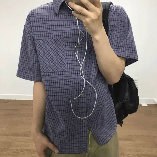 [BUNJANG] Dans Studio Violet Check Shirt / 단스튜디오 바이올렛 체크셔츠