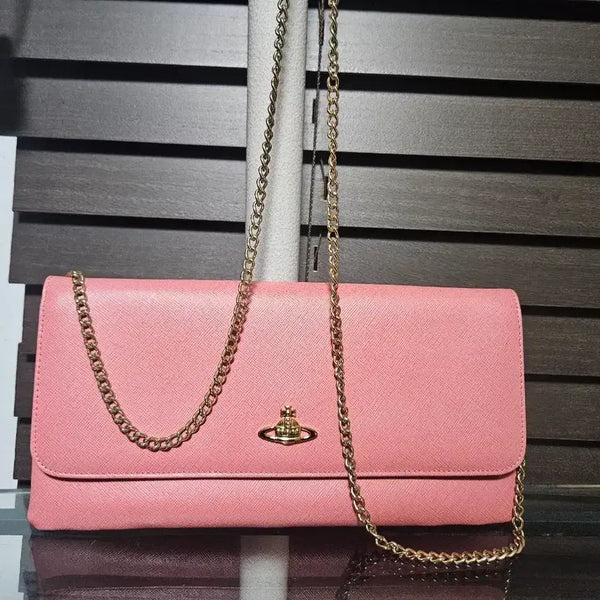 [BUNJANG] Vivienne Westwood Pink Chain Shoulder Bag / 비비안웨스트우드 핑크 체인 숄더백