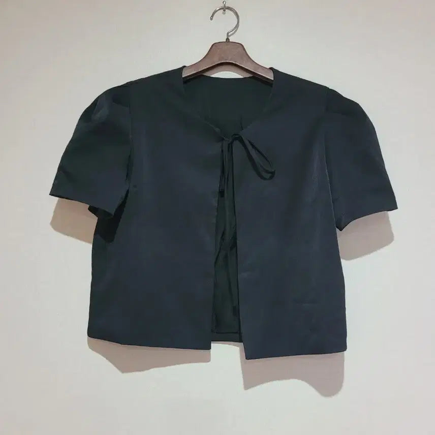 [BUNJANG] Black Puff Sleeve Ribbon Tie Jacket / 검정색 퍼프소매 리본끈 자켓 가격내림