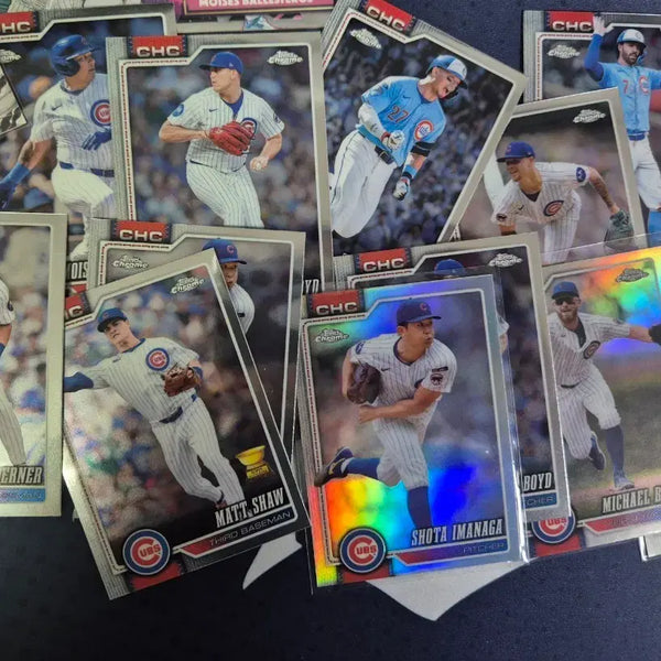 [BUNJANG] Topps Chrome 2026 Chicago Cubs Base Card Set (12 Cards) / 탑스 크롬 2026 시카고 컵스 베이스 카드 세트 12장