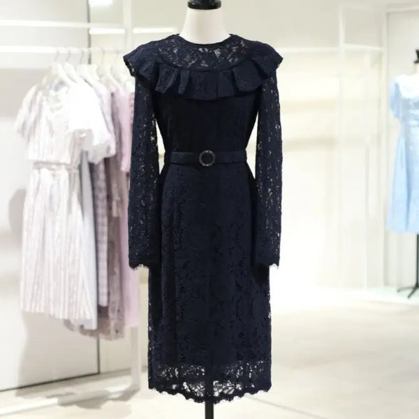 [BUNJANG] It Michaa Frill Lace Dress Navy Size 55 / 잇미샤(it michaa) 프릴 포인트 레이스원피스 55 새상품