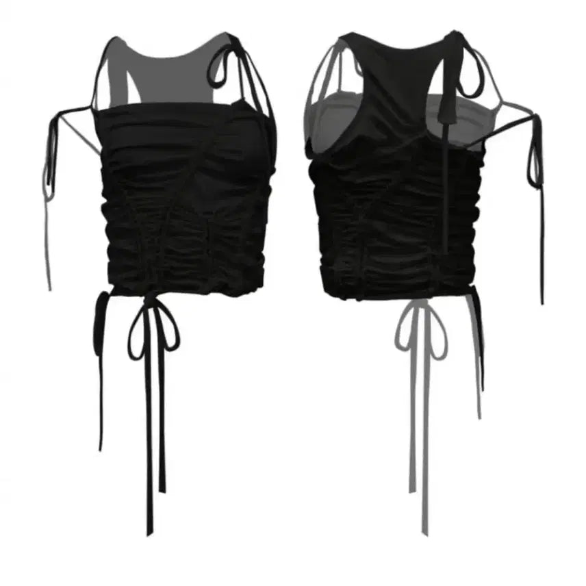 [BUNJANG] NACHE Braid Drop Sleeveless Black / 나체 NACHE BRAID DROP SLEEVELESS black