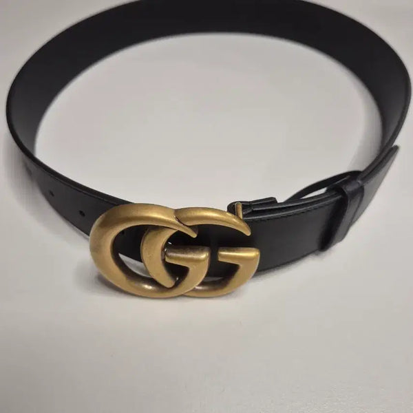 [BUNJANG] Gucci GG Marmont Belt Black Gold Buckle 80/32 / 구찌 마몽 벨트 80/32 미착용