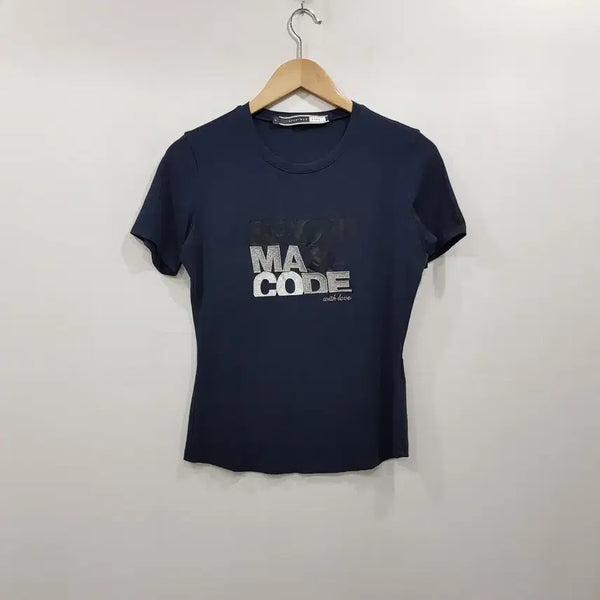 [BUNJANG] Max Mara Slim Fit Spandex Short Sleeve T-Shirt Women's L / R957 스포츠막스 막스마라 슬림핏 스판 반팔 티셔츠 여L