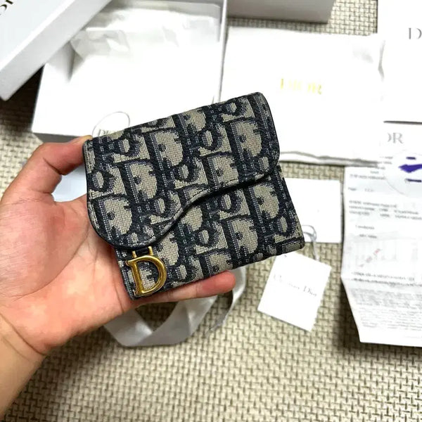 [BUNJANG] Dior Oblique Saddle Bi-Fold Wallet / [OS/백화점판] 디올 오블리크 새들 3단 반지갑 영수증포함
