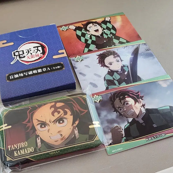 [BUNJANG] Demon Slayer Tanjiro Square Badge + Card / (귀멸의 칼날) 탄지로 사각 뱃지 + 카드