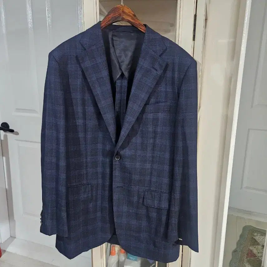 [BUNJANG] Navy Check Suit Set - Size 100 / 정장 세트 네이비 체크 100