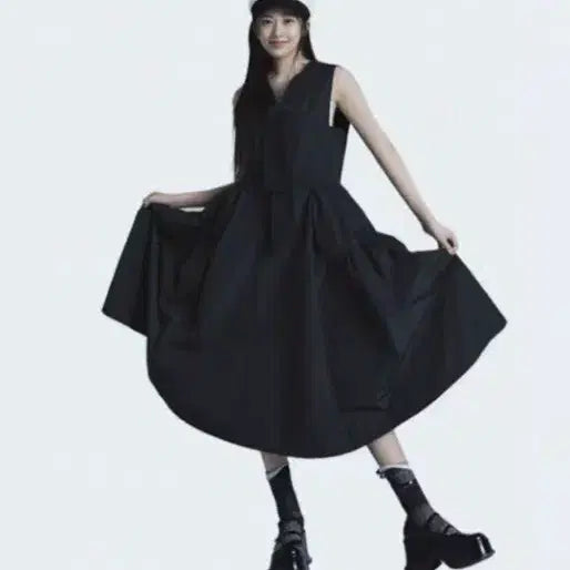[BUNJANG] Lucky Chouette Black Volume Dress (New) / 럭키슈에뜨 블랙 볼륨 원피스(새상품)