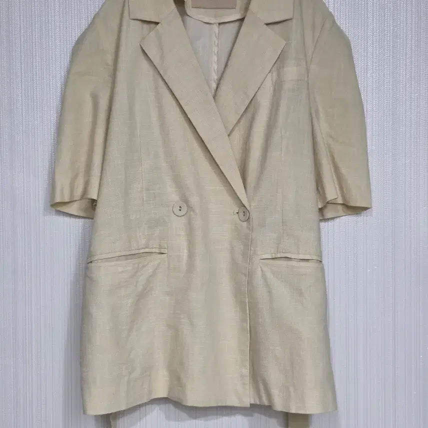 [BUNJANG] NAIN Linen Short Sleeve Double Button Jacket / NAIN 린넨 반팔 자켓