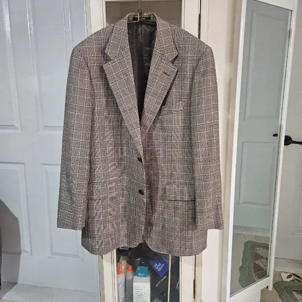 [BUNJANG] Check Pattern Jacket Brown 100 / 체크 패턴 재킷 브라운100