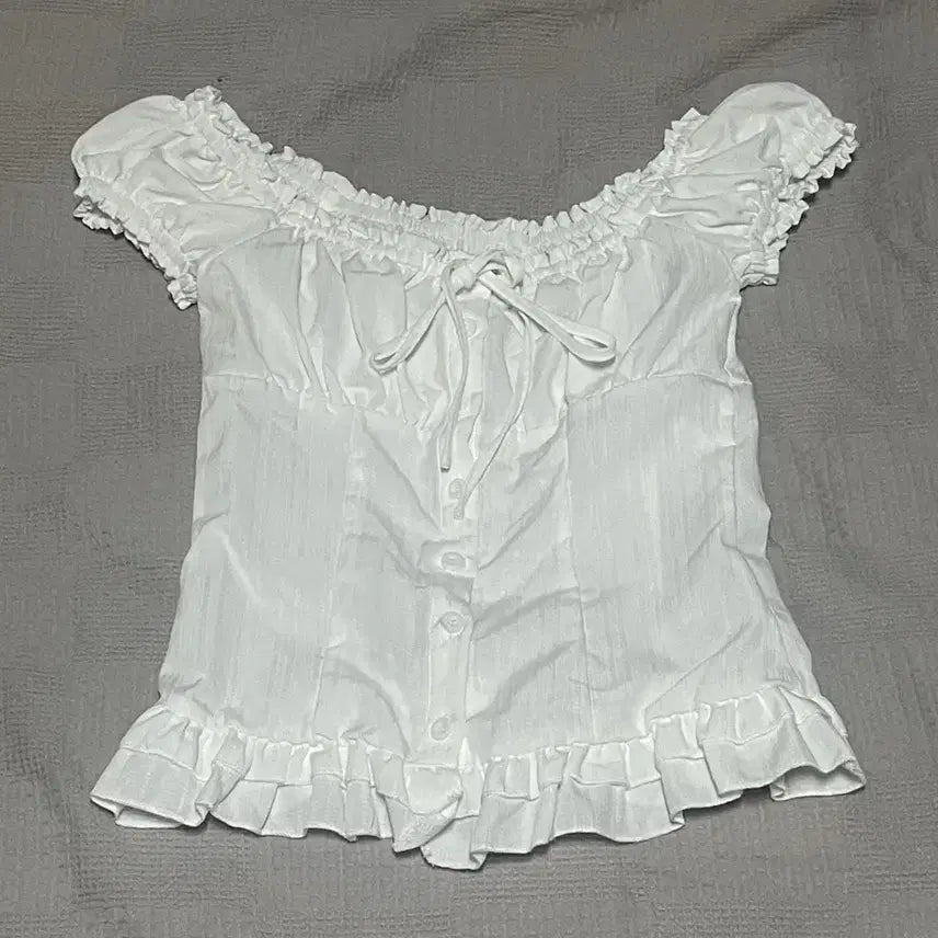 [BUNJANG] White Puff Blouse / 화이트 퍼프 블라우스