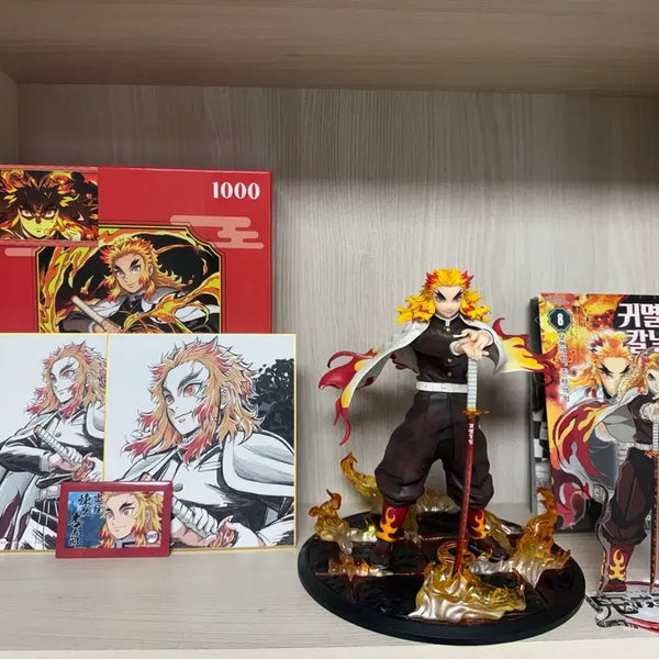 [BUNJANG] Demon Slayer Kyojuro Rengoku Figure & Goods Set / 귀멸의 칼날 렌고쿠 피규어,굿즈세트