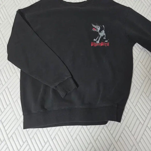 [BUNJANG] Brownbreath Crewneck Sweatshirt Black / 브라운브레스 맨투맨 검정