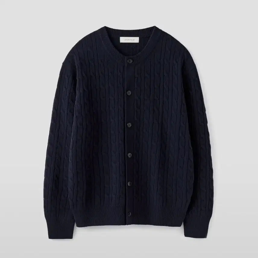 [BUNJANG] Union Blue Cable Wool Crop Cardigan Navy M / 유니온블루 케이블 울 크롭 가디건 네이비 M사이즈