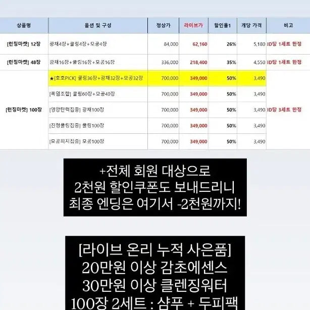 [BUNJANG] Hohobeauty Hiyya Cooling Mask Pack / (1명, 쿨링, 20장)호호뷰티 히야 마스크팩 공구 공구모집 쿨링만