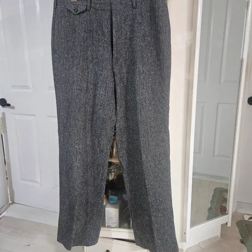 [BUNJANG] Tweed Herringbone Pattern Winter Slacks / 트위드 바지 겨울 바지
