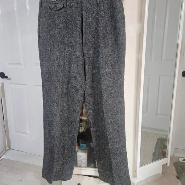 [BUNJANG] Tweed Herringbone Pattern Winter Slacks / 트위드 바지 겨울 바지