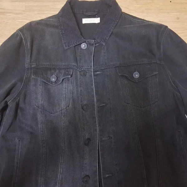 [BUNJANG] All Saints Black Denim Corduroy Combination Trucker Jacket / 올세인츠 블랙 데님 트러커 코듀로이 배색 흑청 자켓