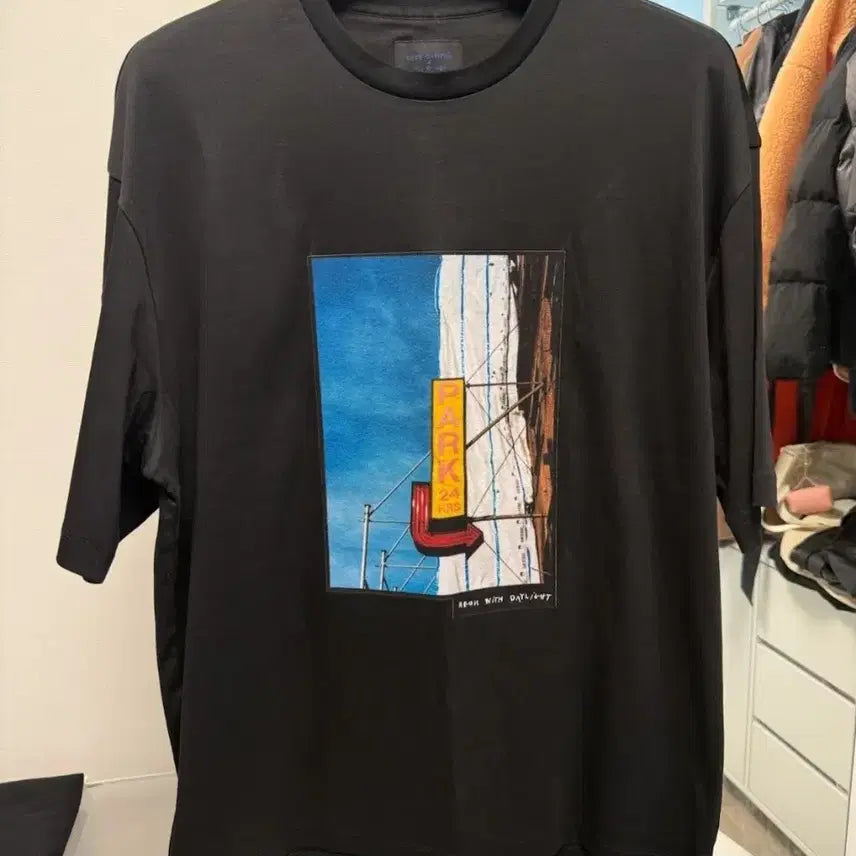 [BUNJANG] Jil Sander x Coco Capitan Collaboration Velvet Printing Short Sleeve T-Shirt Black L / 질슈트어트x코코카피탄 콜라보 밸벳 프린팅 반팔티 블랙L