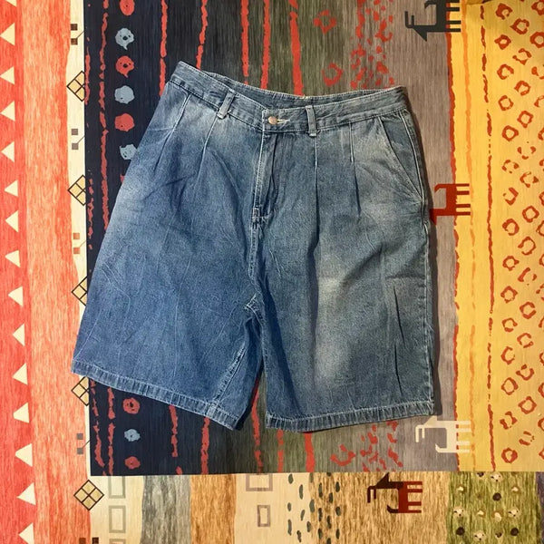 [BUNJANG] Compagno Tie-Dye Bermuda Two-Tuck Denim Pants L / 꼼파뇨 타이다이 버뮤다 투턱 데님팬츠 L