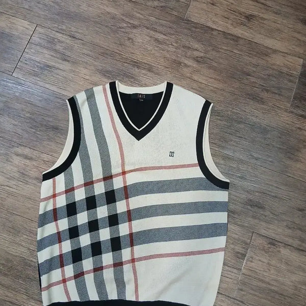 [BUNJANG] Daks Knit Vest Check Pattern / 닥스 니트 조끼 체크 패턴