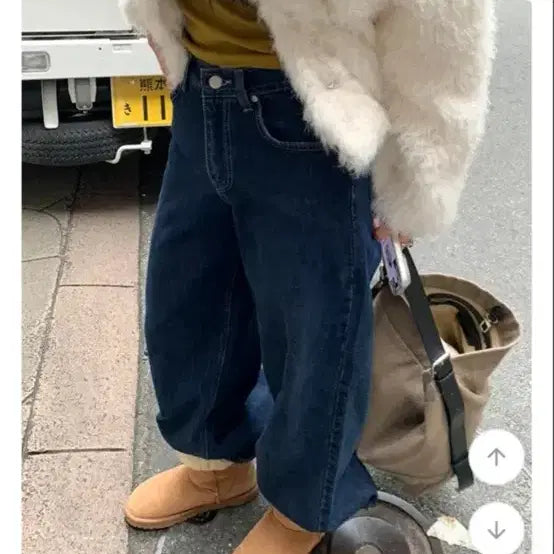 [BUNJANG] NININ PARROT Wide Denim Pants Indigo / 나이니 페러트 진청 와이드 데님 팬츠