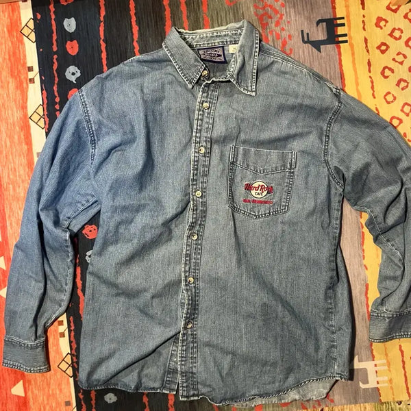 [BUNJANG] Hard Rock Cafe San Francisco Denim Shirt XL / 하드락카페 센프란시스코 데님 셔츠 XL