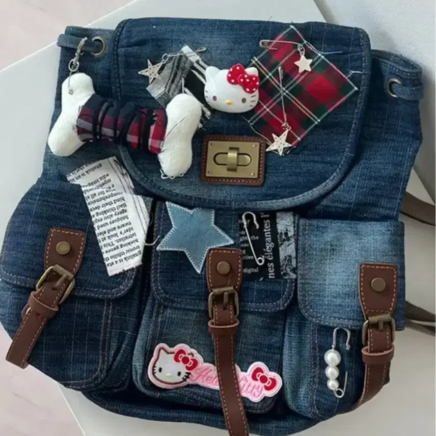 [BUNJANG] Hello Kitty Vintage Denim Bag / 키티가방 빈티지 데님