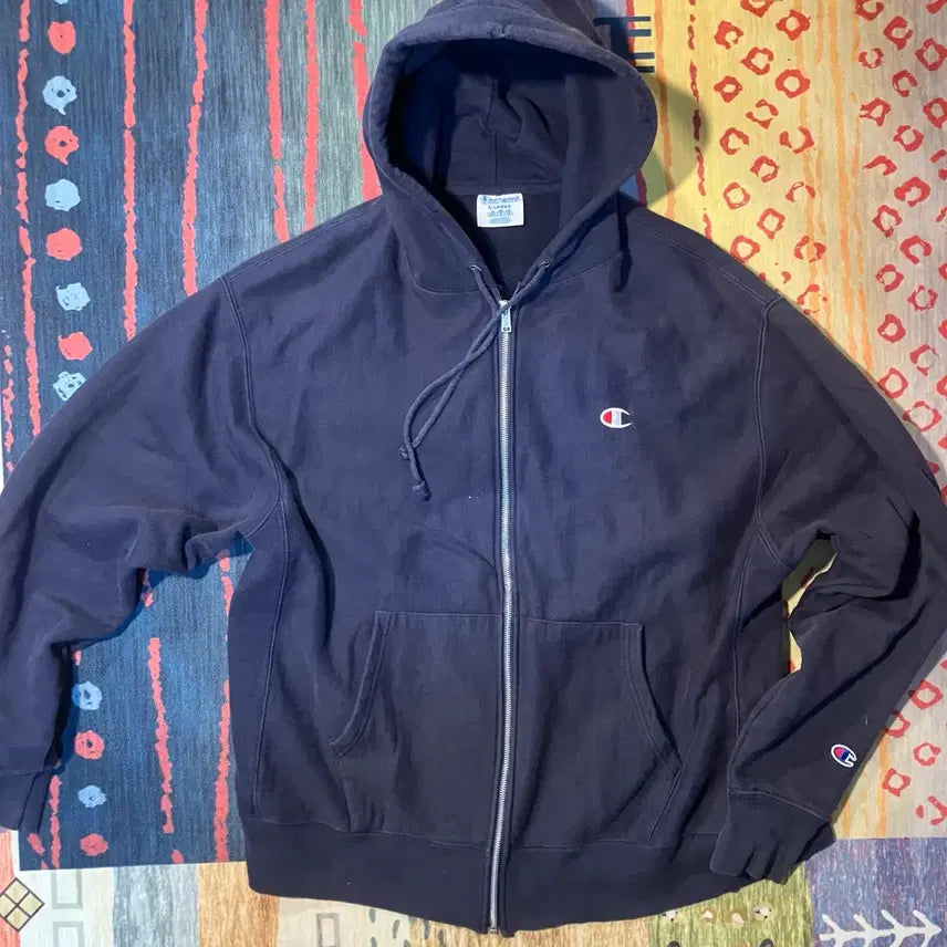 [BUNJANG] Champion Reverse Weave Blue Tab Hoodie Navy XL / 챔피온 리버스위브 블루탭 후드집업 네이비 XL